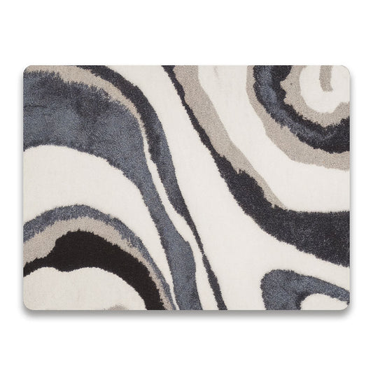 Japandi blauwe swirl luxe placemat inyl van Kookio