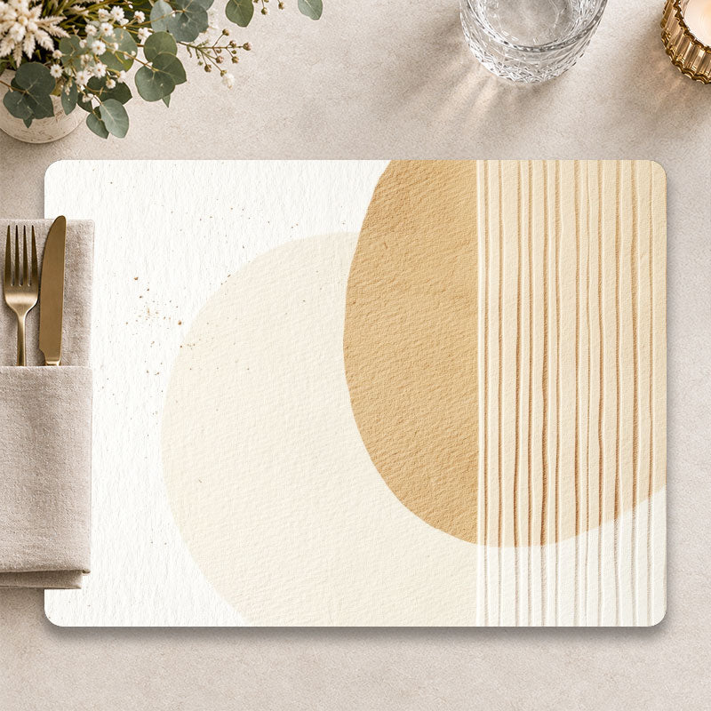 Japandi minimal beige placemat voor een stijlvolle tafelpresentatie - Kookio