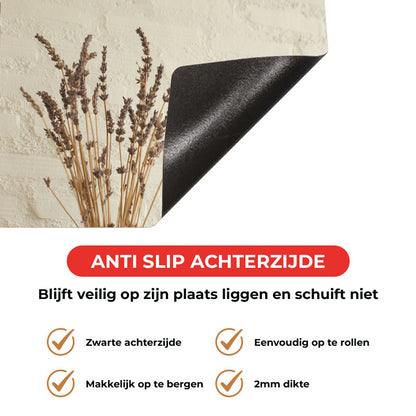 Inductie beschermer - Droogbloemen Rustiek Beige