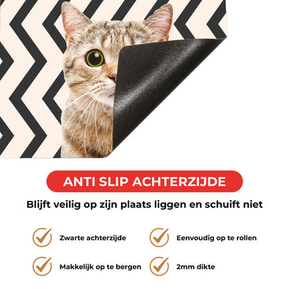 Inductie beschermer - Funny kat zigzag