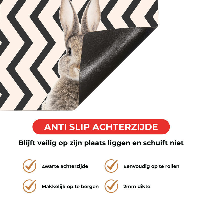 Inductie beschermer - Funny konijn zigzag