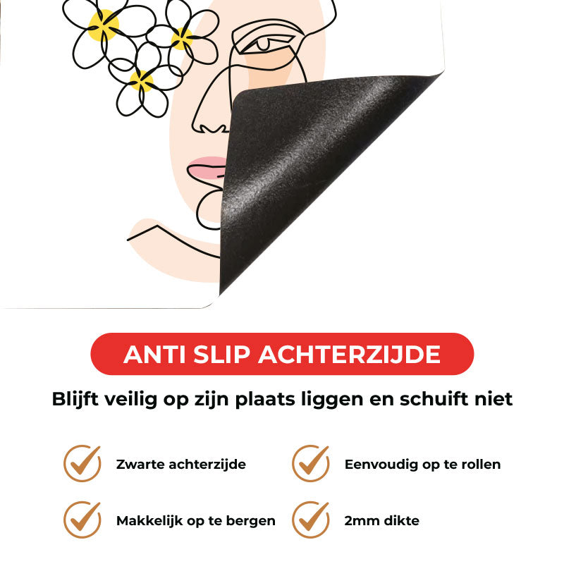 Inductie beschermer - Vrouw met bloemen