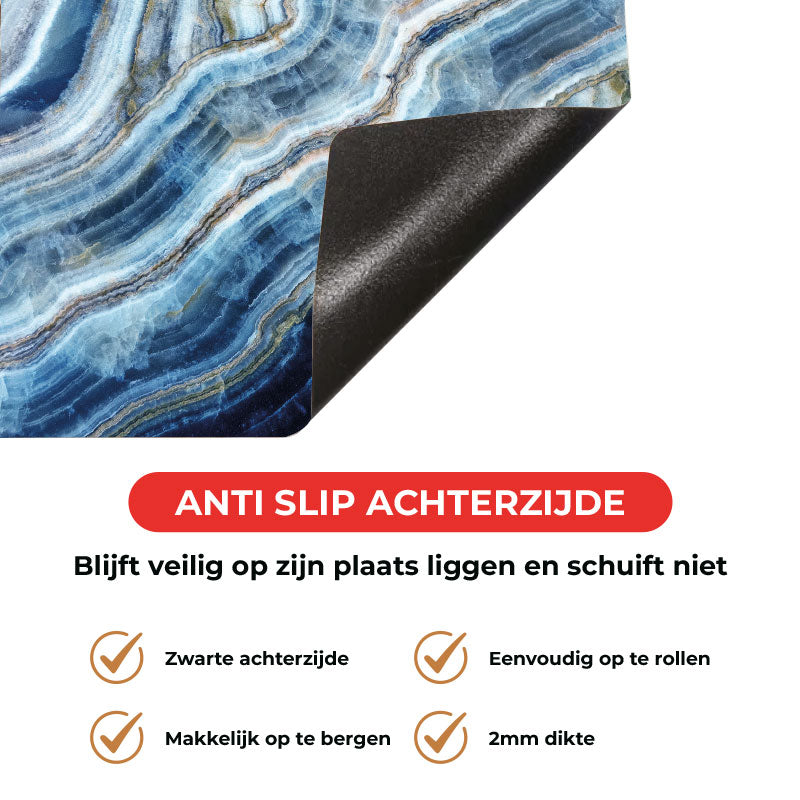 Inductie beschermer - Marmer natuurlijk blauw