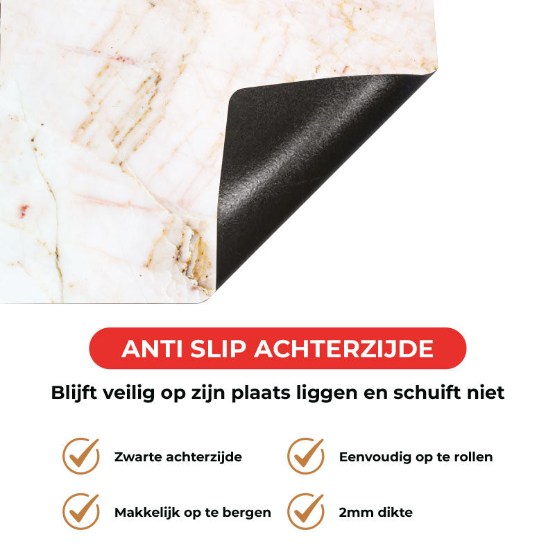 Inductie beschermer - Marmer Natuurlijk Wit