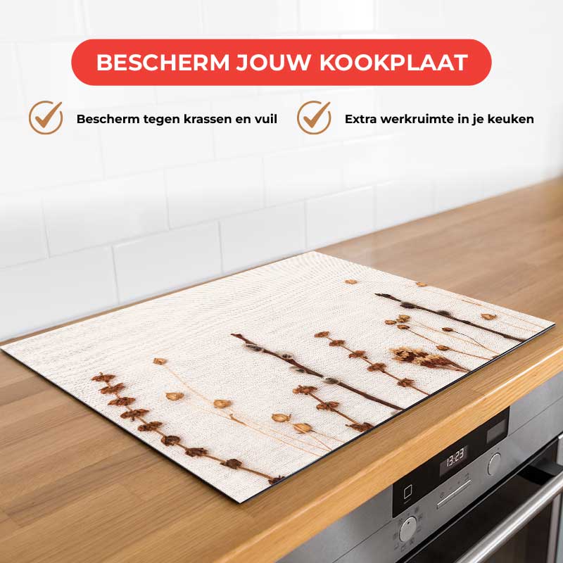 Inductie beschermer - Droogbloemen Natuurlijke Rust