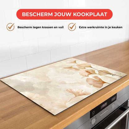 Inductie beschermer - Japandi Bloemen