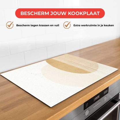 Inductie beschermer - Japandi Minimal beige