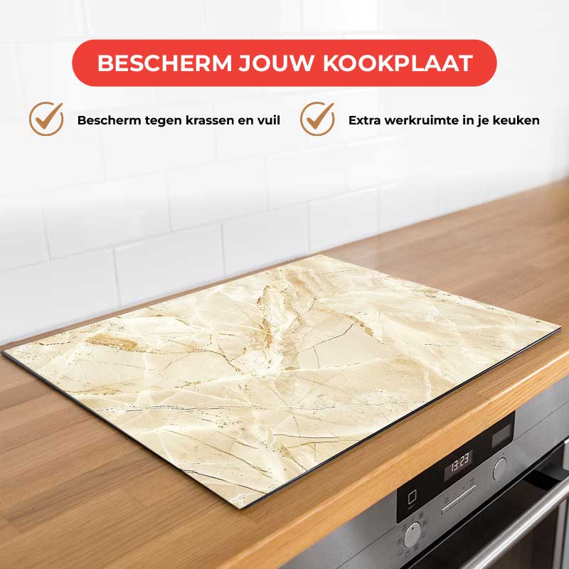 Inductie beschermer - Marmer Beige