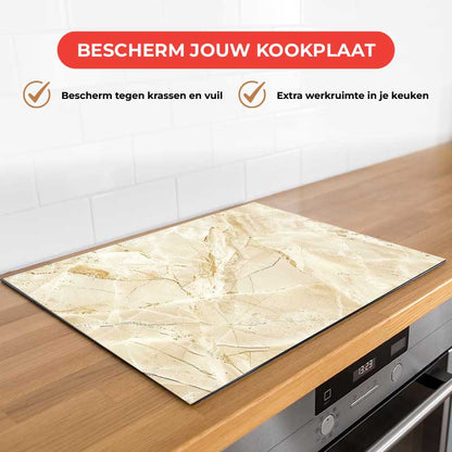 Inductie beschermer - Marmer Beige