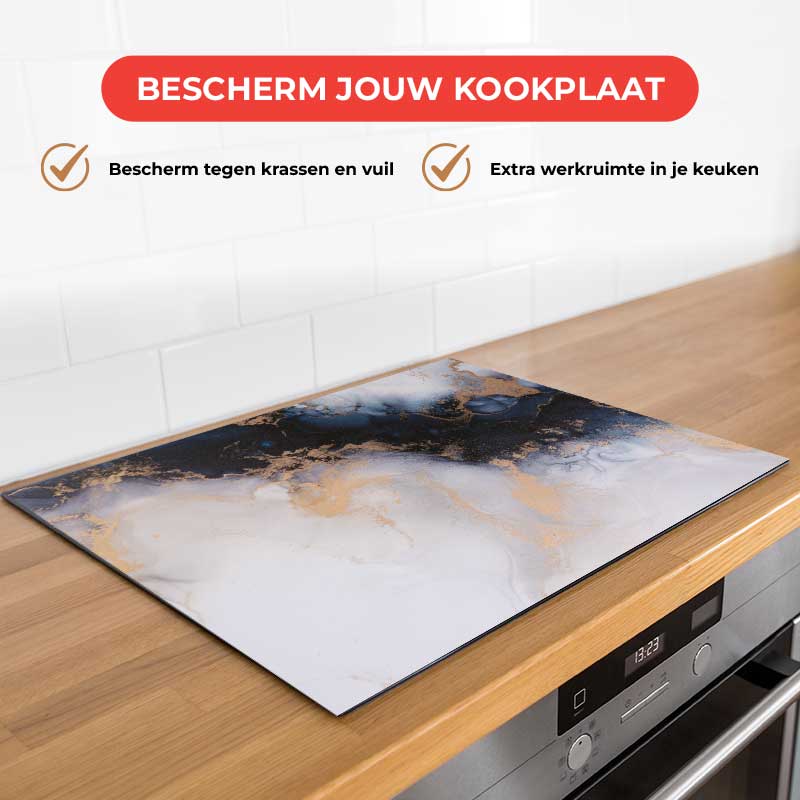 Inductie beschermer - Marmer Blauw-Paars