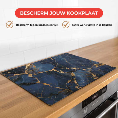 Inductie beschermer - Marmer Donker Blauw