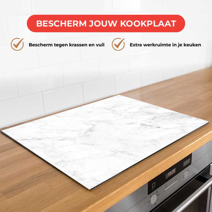 Inductie beschermer - Marmer Intens Wit