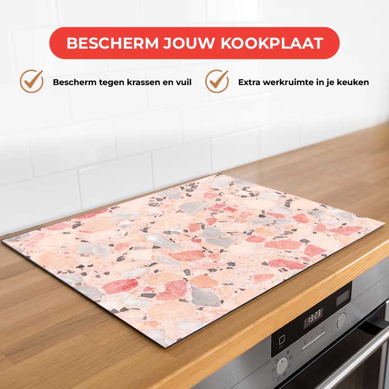 Inductie beschermer - Terrazzo Pink Deluxe