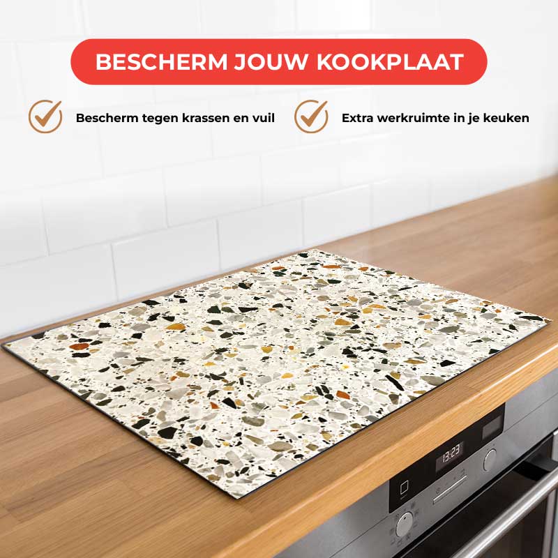 Inductie beschermer - Terrazzo Graphite Pro