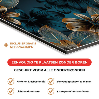 Spatscherm - Gouden bloemen