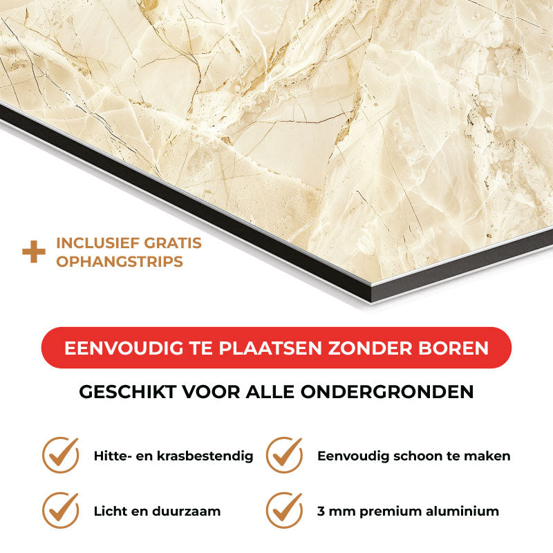 Spatscherm - Marmer Beige