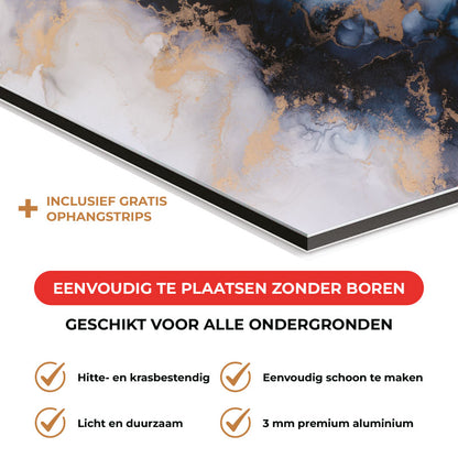 Spatscherm - Marmer Blauw-Paars