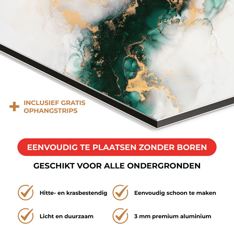 Spatscherm - Marmer Groen-Goud