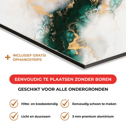 Spatscherm - Marmer Groen-Goud