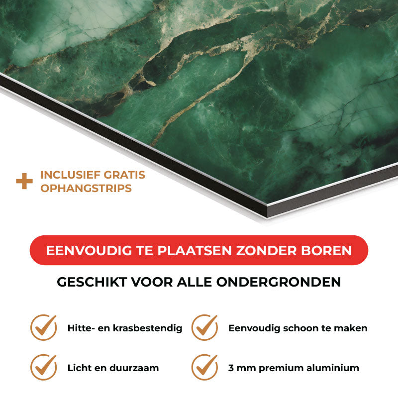 Spatscherm - Marmer Groen