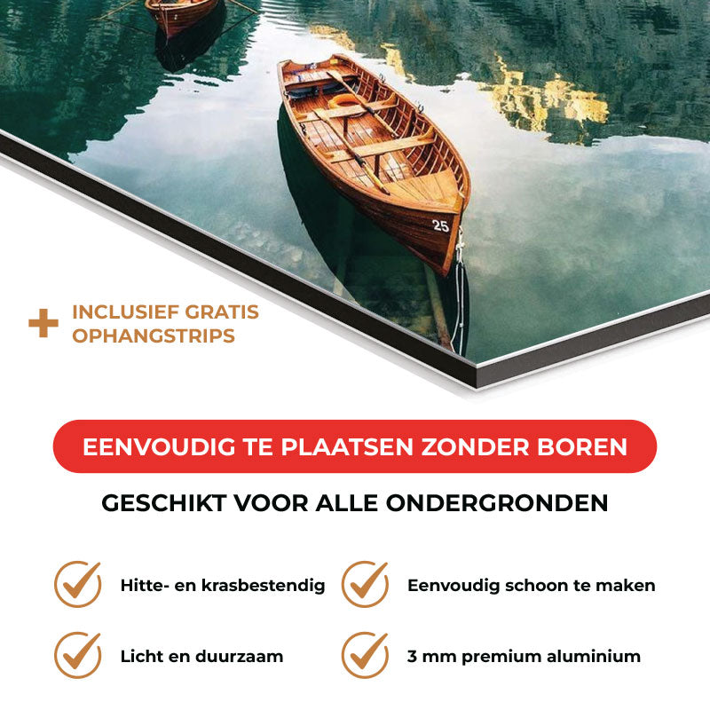 Spatscherm - Boten op een meer