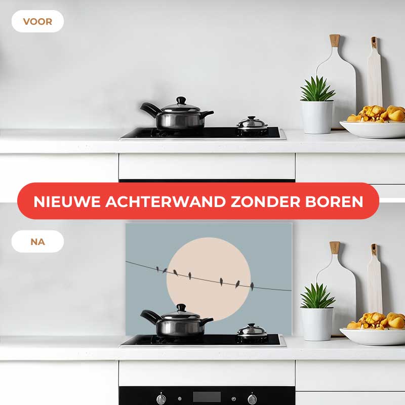 Spatscherm - Vogels op een draad