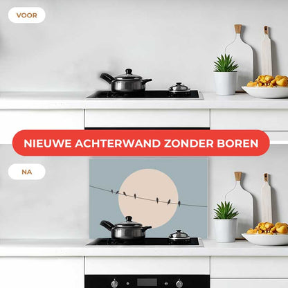 Spatscherm - Vogels op een draad
