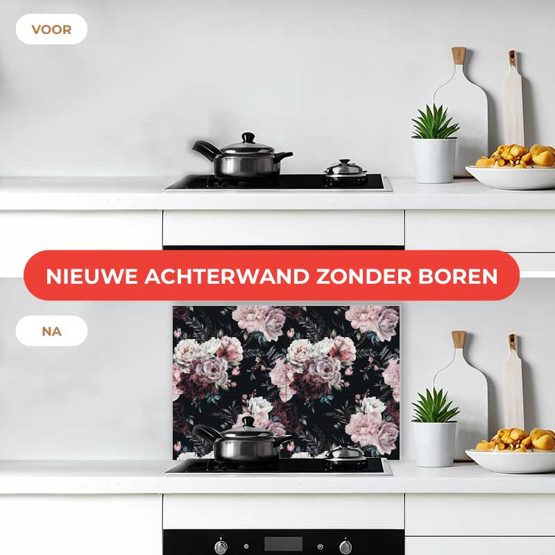 Spatscherm - Floral roze