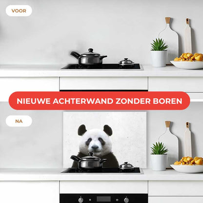 Spatscherm - Funny panda beton