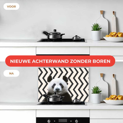 Spatscherm - Funny panda zigzag