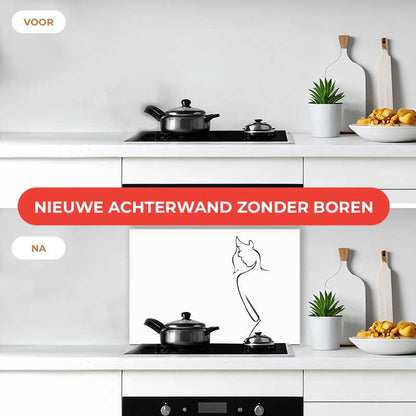 Spatscherm - Contour van een vrouw