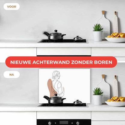 Spatscherm - Vrouw in silhouette