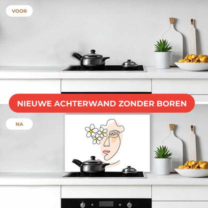 Spatscherm - Vrouw met bloemen