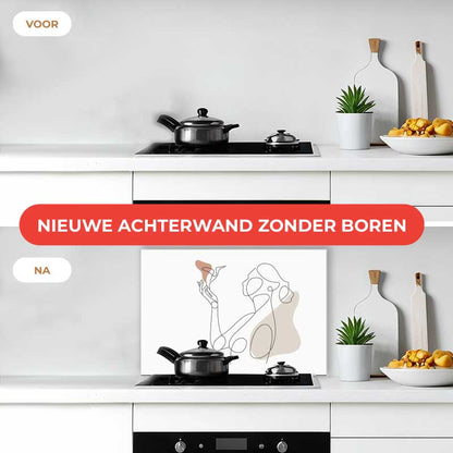 Spatscherm - Vrouw met vogel
