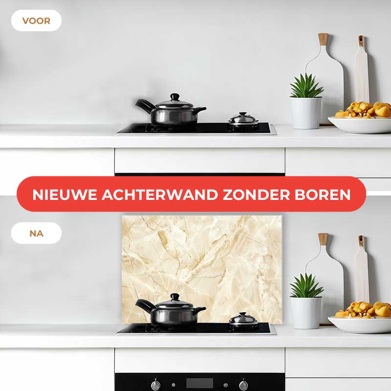 Spatscherm - Marmer Beige