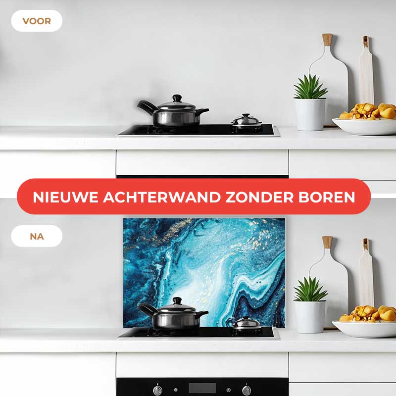Spatscherm - Marmer Oceaan