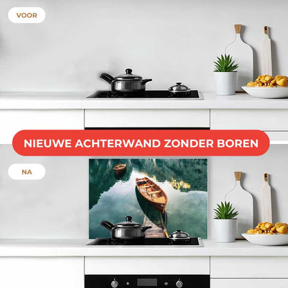 Spatscherm - Boten op een meer