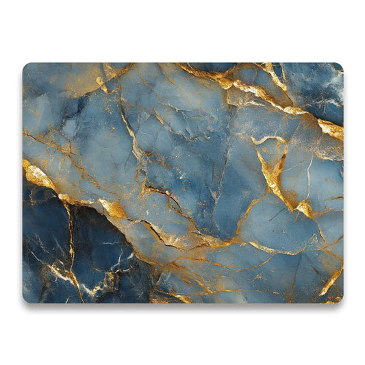 Marmer blauw goud luxe placemat vinuyl van Kookio