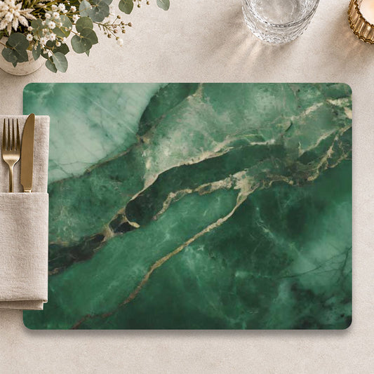 Marmer groen placemat voor een moderne tafelpresentatie - Kookio