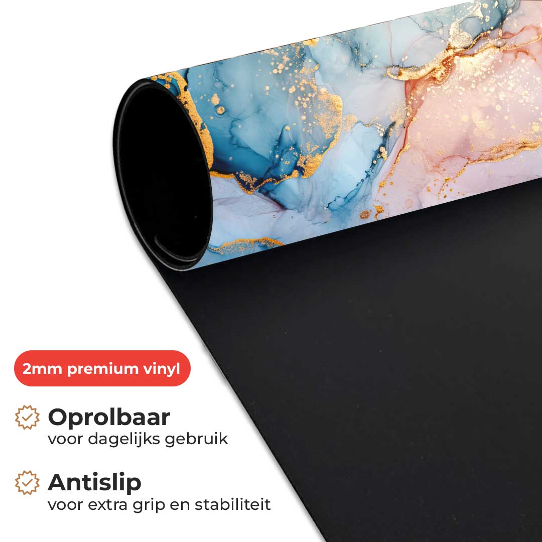 Bureau Onderlegger - Marmer blauw-roze
