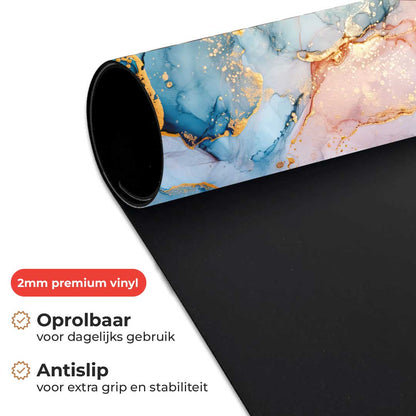 Bureau Onderlegger - Marmer blauw-roze