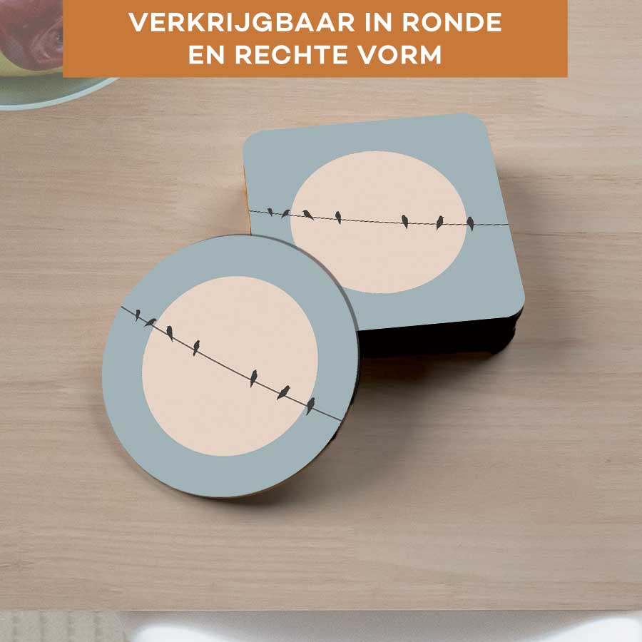 Onderzetter - Vogels op een draad
