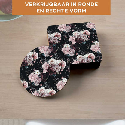 Onderzetter - Floral roze