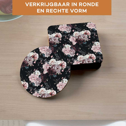 Onderzetter - Floral roze