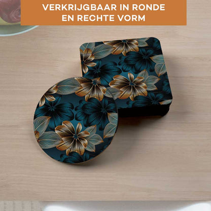 Onderzetter - Gouden bloemen