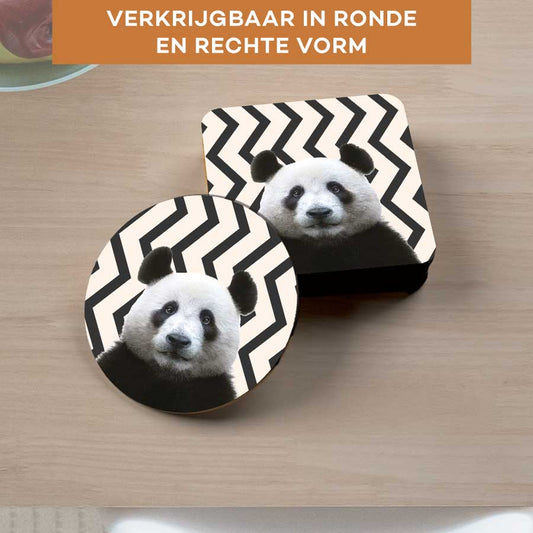Onderzetter - Funny panda zigzag