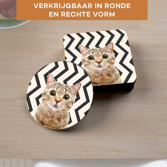 Onderzetter - Funny kat zigzag