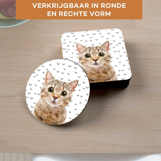Onderzetter - Funny kat fugler