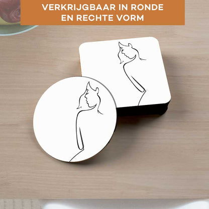Onderzetter - Contour van een vrouw