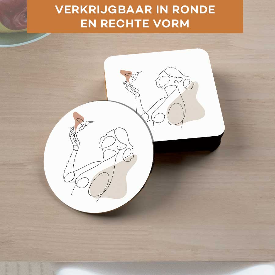 Onderzetter - Vrouw met vogel